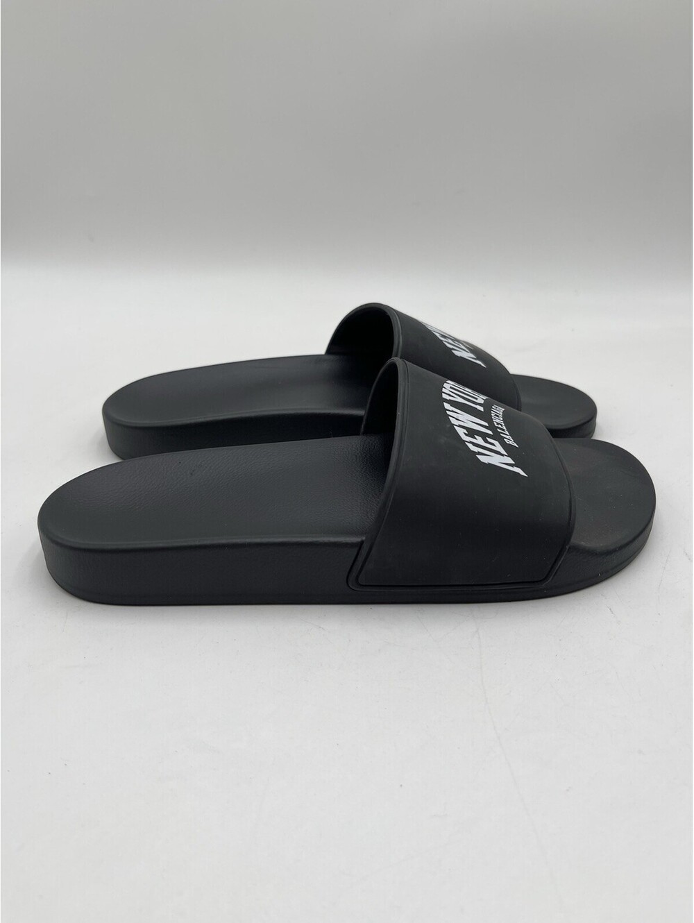 Women’s Balenciaga Cities New York Pool Slides Color Black Size 40